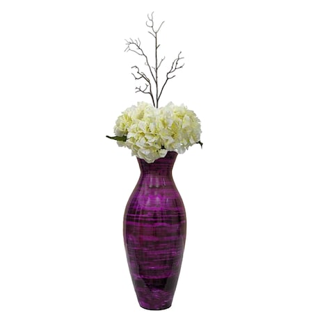 Uniquewise 21" Modern Bamboo Floor Vase Flared Design for Contemporary Home Styling, Purple QI004272.PUR